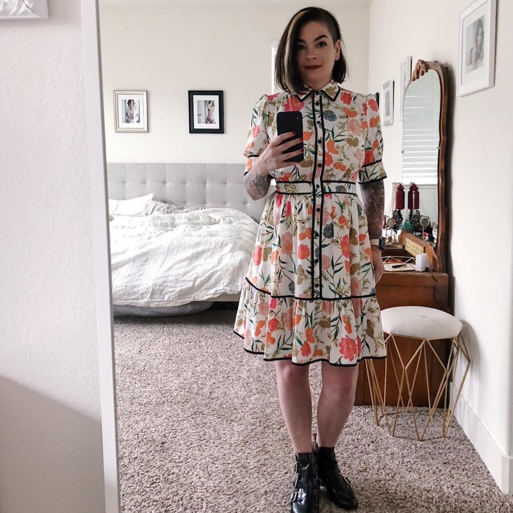 Kate Spade Blossom Print Fluid Shirtdress